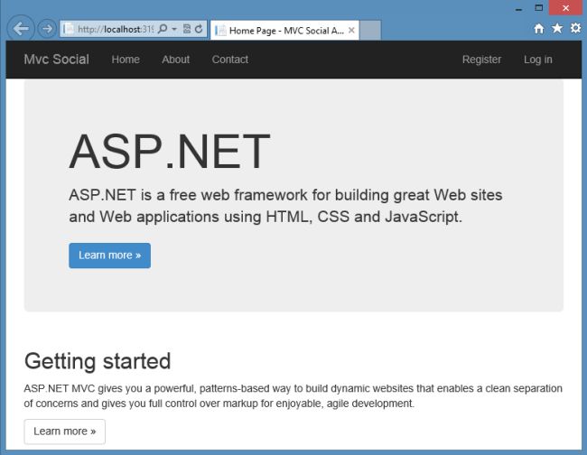Home Page of Mvc App
